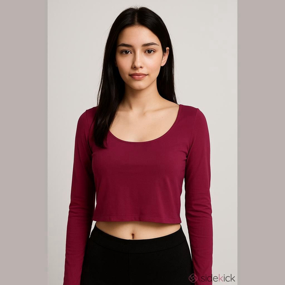 Babaton Tops - Babaton Long Sleeve Burgundy Top - XL
